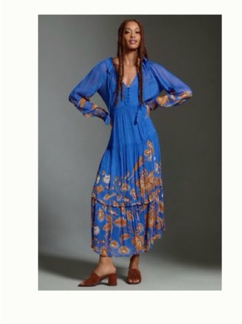 Anthropologie The Marais Printed Chiffon Maxi Dress